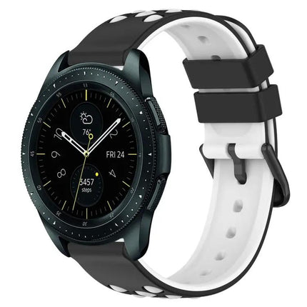 20mm Two-Color Porous Silicone Watch Band For Galaxy 44/42mm