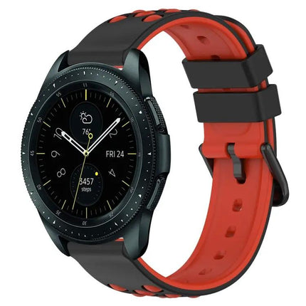 20mm Two-Color Porous Silicone Watch Band For Galaxy 44/42mm