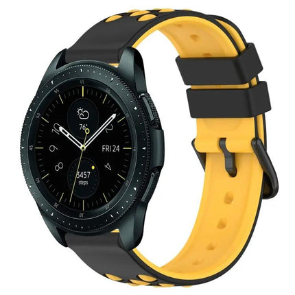 20mm Two-Color Porous Silicone Watch Band For Galaxy 44/42mm