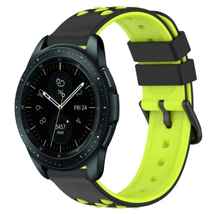 20mm Two-Color Porous Silicone Watch Band For Galaxy 44/42mm