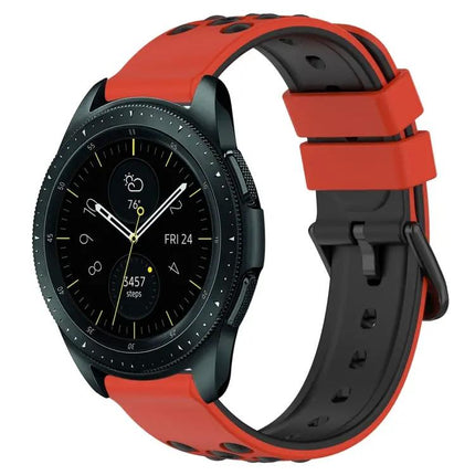 20mm Two-Color Porous Silicone Watch Band For Galaxy 44/42mm