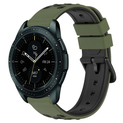20mm Two-Color Porous Silicone Watch Band For Galaxy 44/42mm