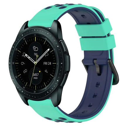 20mm Two-Color Porous Silicone Watch Band For Galaxy 44/42mm