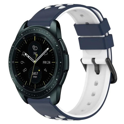 20mm Two-Color Porous Silicone Watch Band For Galaxy 44/42mm