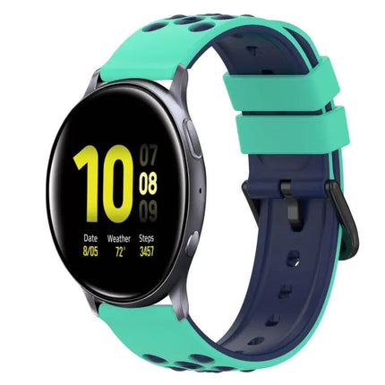 22mm Two Tone Silicone Band Samsung Galaxy Watch 44mm 42mm