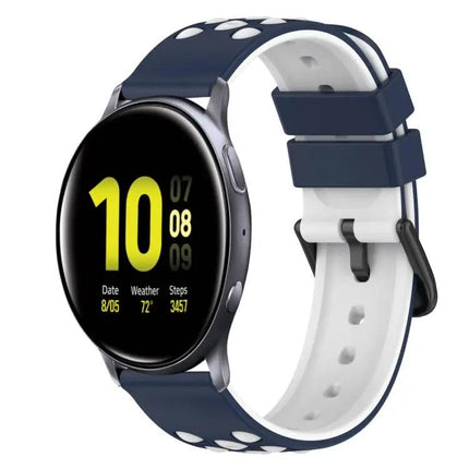 22mm Two Tone Silicone Band Samsung Galaxy Watch 44mm 42mm