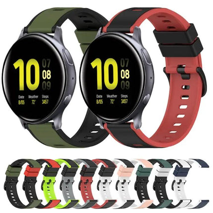 22mm Two Tone Silicone Band Samsung Galaxy Watch 44mm 42mm