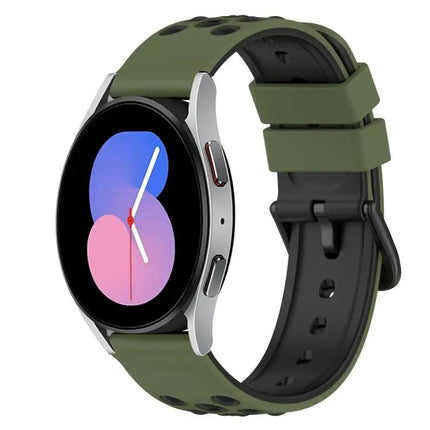 22mm Two Tone Silicone Band Samsung Galaxy Watch 44mm 42mm