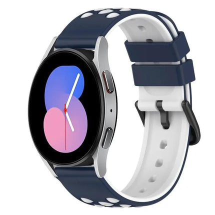 22mm Two Tone Silicone Band Samsung Galaxy Watch 44mm 42mm