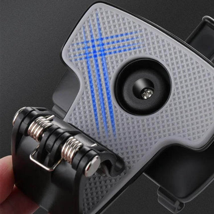 Multifunction Car Phone Holder For 3 To 7 Inch Phones - close-up of ABS padded cradle, spring clip and soft non-scratch contact surface