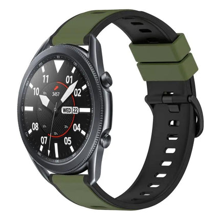 22mm Two-Tone Silicone Watch Band For Galaxy Watch 45/46mm