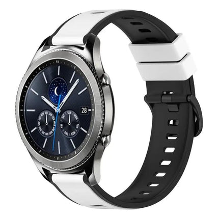 22mm Two-Tone Silicone Watch Band For Samsung Gear S3