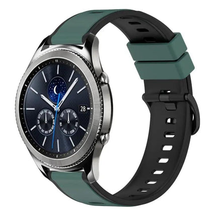 22mm Two-Tone Silicone Watch Band For Samsung Gear S3