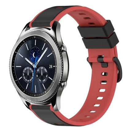 22mm Two-Tone Silicone Watch Band For Samsung Gear S3