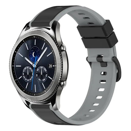 22mm Two-Tone Silicone Watch Band For Samsung Gear S3
