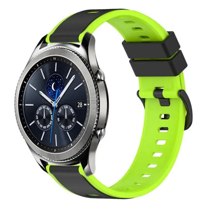 22mm Two-Tone Silicone Watch Band For Samsung Gear S3