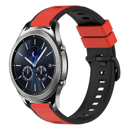 22mm Two-Tone Silicone Watch Band For Samsung Gear S3