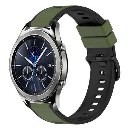 22mm Two-Tone Silicone Watch Band For Samsung Gear S3