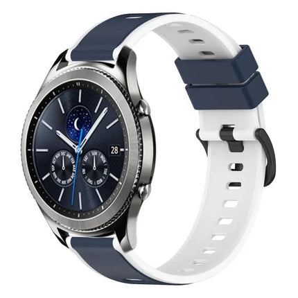 22mm Two-Tone Silicone Watch Band For Samsung Gear S3
