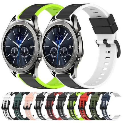 22mm Two-Tone Silicone Watch Band For Samsung Gear S3