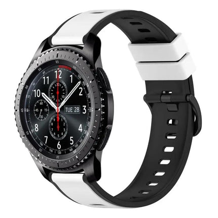 22mm Two-Tone Silicone Watch Band For Samsung Gear S3