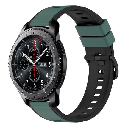22mm Two-Tone Silicone Watch Band For Samsung Gear S3