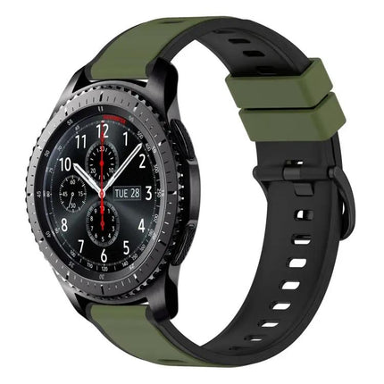 22mm Two-Tone Silicone Watch Band For Samsung Gear S3