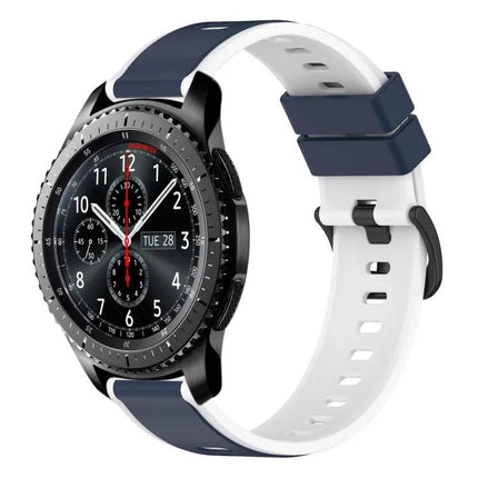 22mm Two-Tone Silicone Watch Band For Samsung Gear S3