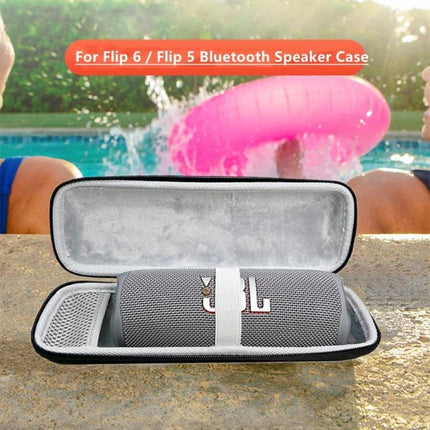 Compact Water Resistant Travel Case For Portable Bluetooth Speakers protecting JBL Flip in water-resistant EVA shell with accessories