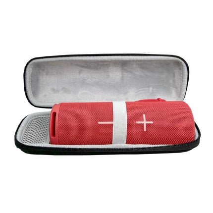 Huawei Sound Joy Travel Carry Case With Molded EVA Protection holding red Bluetooth speaker and mesh pocket