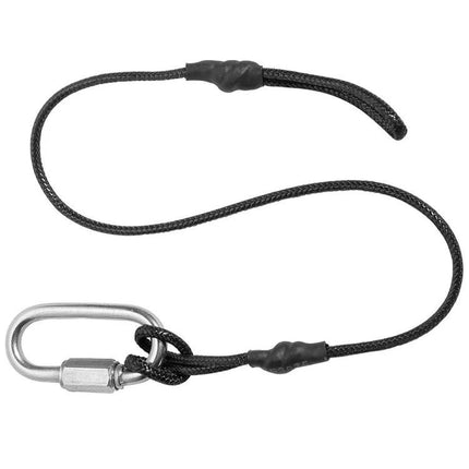 Camera Safety Rope with Hook for Secure Camera Attachment - black braided safety rope with metal hook for DSLR and mirrorless cameras