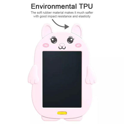 Colorful Cartoon Rabbit LCD Drawing Board for Kids' Creativity - pink rabbit-shaped pressure-sensitive LCD sketch tablet, mess-free travel art