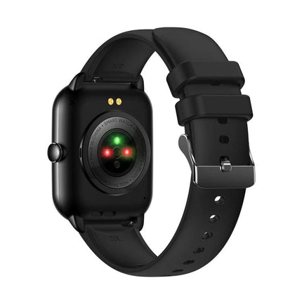 KT65 Smart Watch for Monitoring Health in Daily Life showing rear sensors and black silicone band for heart rate and sleep tracking