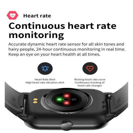 KT65 Smart Watch for Monitoring Health in Daily Life - rear view showing continuous heart rate monitoring sensors and alerts