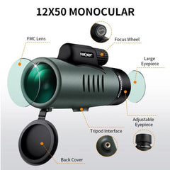 KF33.008 Telescopio monocular compacto impermeable IP68 con prisma BAK4 de K&amp;F Concept