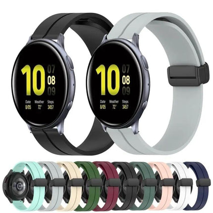 20mm Silicone Magnetic Clasp Band For Samsung 44mm 42mm