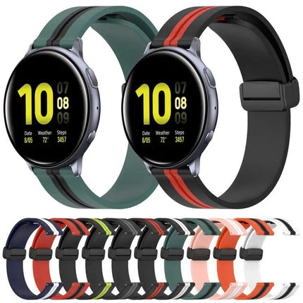 20mm Silicone Magnetic Clasp Watch Band For Galaxy 40/44mm