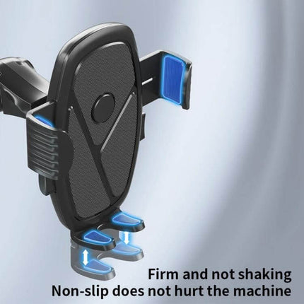 Dashboard Suction Cup Car Phone Holder For Easy GPS Navigation - black adjustable dashboard mount with gel pad and non-slip clamp for steady hands-free GPS