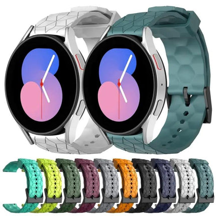 20mm Football Pattern Silicone Watch Band For Galaxy 40/44mm