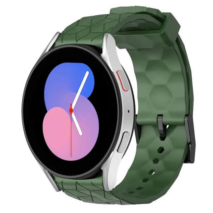 20mm Football Pattern Silicone Watch Band For Galaxy 40/44mm