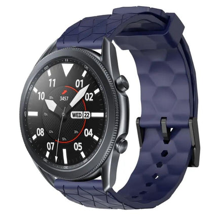 22mm Football Pattern Silicone Watch Band Samsung 45/46mm