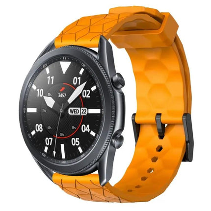 22mm Football Pattern Silicone Watch Band Samsung 45/46mm