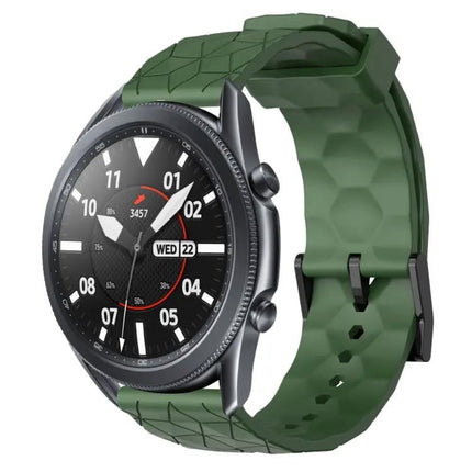 22mm Football Pattern Silicone Watch Band Samsung 45/46mm