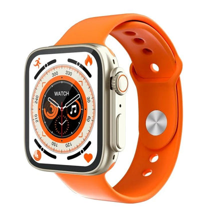 A Versatile Smart Watch for Daily Health and Activity Tracking - orange strap fitness smartwatch showing heart rate and activity icons