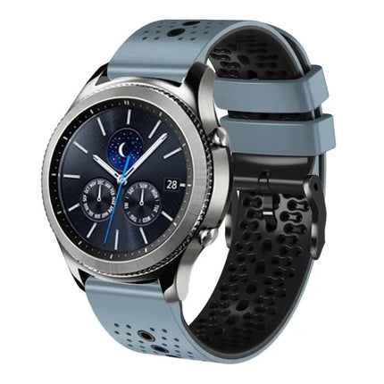 22mm Two Color Perforated Silicone Band For Gear S3