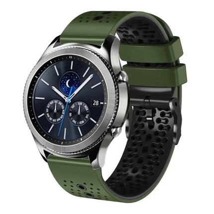 22mm Two Color Perforated Silicone Band For Gear S3
