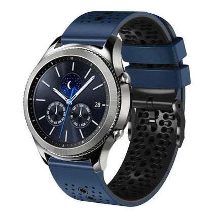 22mm Two Color Perforated Silicone Band For Gear S3