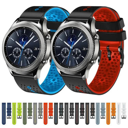 22mm Two Color Perforated Silicone Band For Gear S3