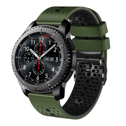 22mm Two Color Perforated Silicone Band For Gear S3