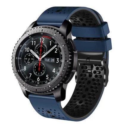 22mm Two Color Perforated Silicone Band For Gear S3